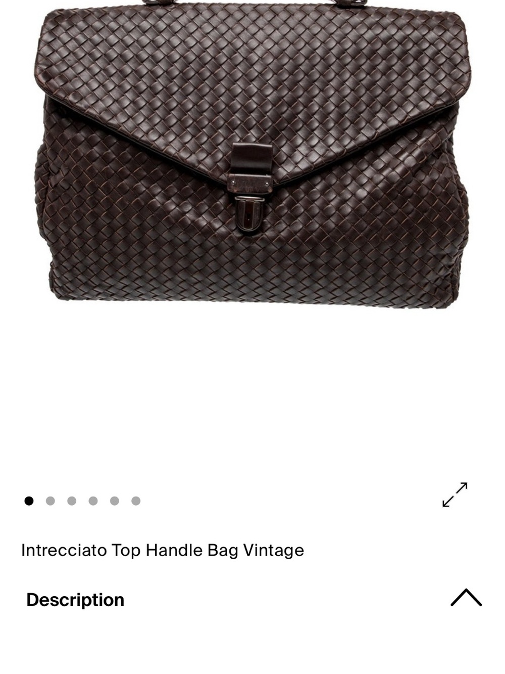 Bottega Veneta Woven Leather Top Handle Bag - Dark Brown